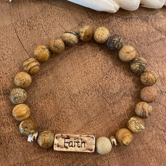 Marbled Brown Faith Bracelet - Picture 3 of 3